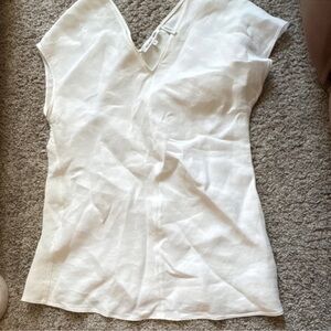 Helmut Lang Cream V-Neck Blouse